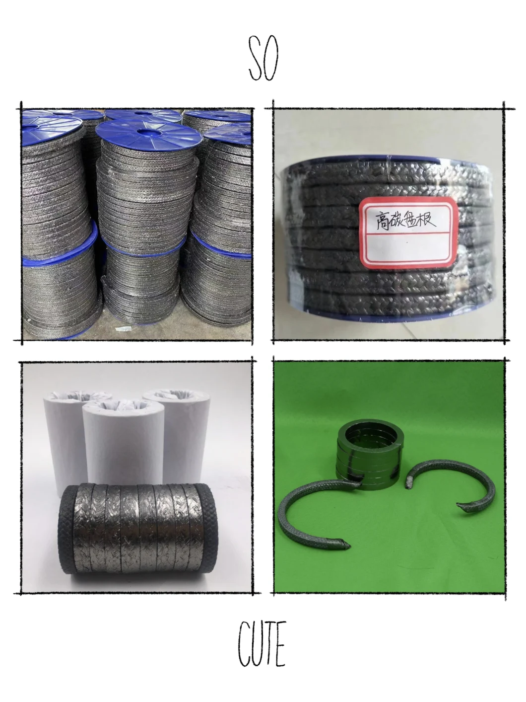 New Design Graphite/PTFE/Aramid/Carbon Fiber Gland Packing with High Quality