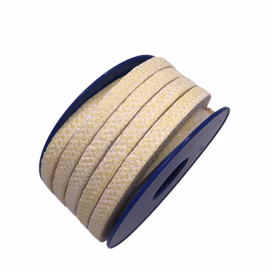 Empaquetadura de prensaestopas de fibra de aramida Ptef de resistencia química para mezclador, agitador, reactor, válvula